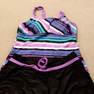 Swim suit. Shorts and tankini top.